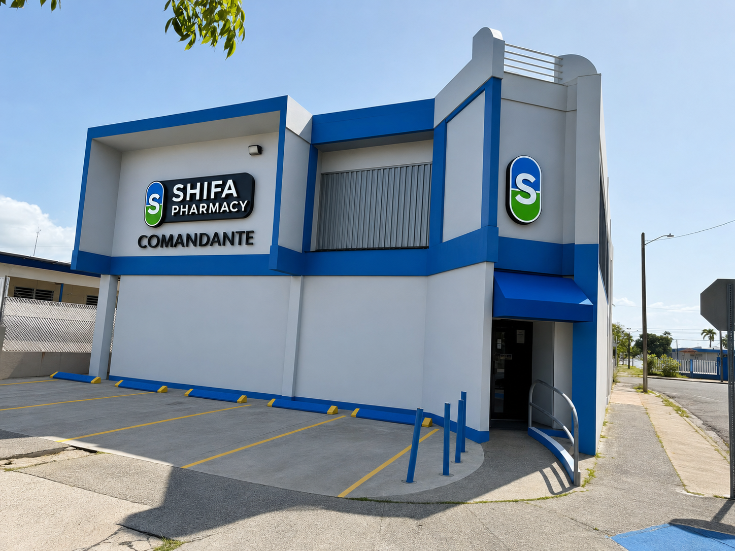 Exterior of Shifa Pharmacy Comandante in San Juan, Puerto Rico